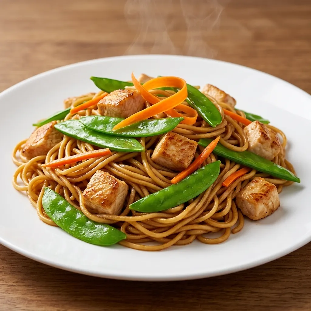 Wok-fried chow mein noodles at Kai Ping Restaurant Winnipeg